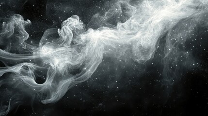 Wall Mural - transparent image of smoke swirling around a celestial body, illustrating the cosmos' vastness and m