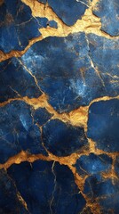 Wall Mural - gold and blue marble stone textured background wallpaper. generative ai illustration