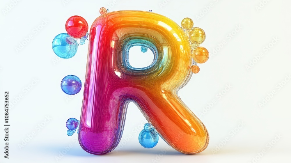Letter R png 3D bubble alphabet, transparent background Stock ...