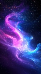 Wall Mural - abstract purple and blue space background with stars