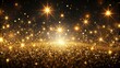 © udomsak - Abstract background with shining gold particles and stars glittering in space on a black background, gold, particles