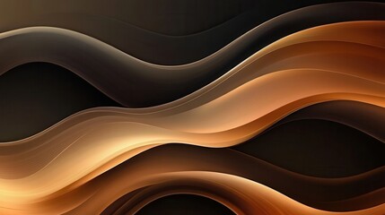 A smooth, wavy gradient background in brown and black. The background features a flowing, elegant design with brown and black hues. Minimal abstract wavy gradient vector background