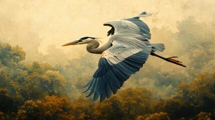 A heron flying bird animal.