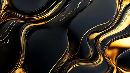 Wall Mural - Elegant black and yellow gold luxurious background design.