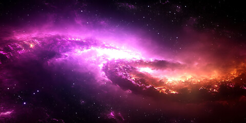 Wall Mural - 3D Rendered Fantasy Galaxy with Starry Sky