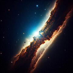 Wall Mural - background of space. planet in dark space. sun and nebula. dark space with plant and stars.