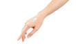 © Nichastudioart17 - Woman hand applying cosmetic cream on her finger on background.