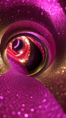 Wall Mural - close-up view of a swirling design featuring deep pink and gold surfaces