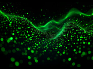 Wall Mural - an image of an abstract digital code flowing on a dark background, simulating an immersive cyber env