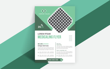 Modern healthcare and medical flyer or poster design layout, leaflet decoration for printing and presentation, cover a4 template design