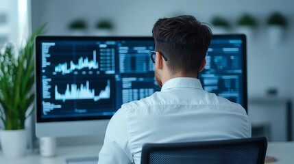 A small business owner sitting at a desk