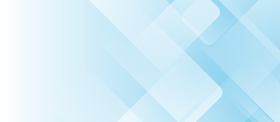 Fototapete - Light Blue Abstract Background with Overlapping Shapes