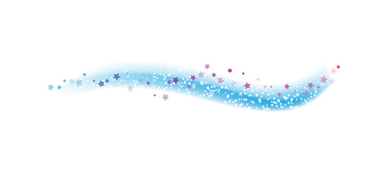 Poster - Magical Wave with Colorful Stars on White Background