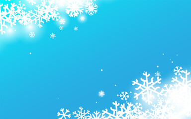 Poster - Winter Blue Background with White Snowflakes