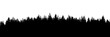© richman21 - 3d rendering of the dense pine forest silhouette on transparent background. Wide seamless nature panorama landscape cutout
