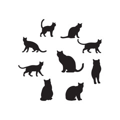 Naklejka na meble cat silhouette flat illustration