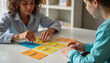 © O.N.-Studio - Engaging autism therapy session focusing on interactive learning with colorful cards indoors