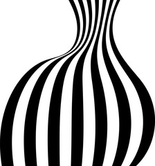 Wall Mural - abstract curved perspective black white stripes lines