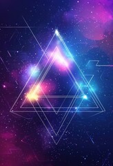 Canvas Print - abstract background with geometric patterns in vivid blue and purple hues showcasing a futuristic di
