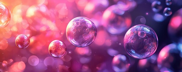 Canvas Print - vibrant abstract phone wallpaper with colorful bubbles creating a dynamic and dreamy atmosphere in a