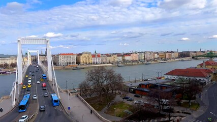 Wall Mural - Panorama of Danube, Dorbentei Square and Elisabeth Bridge, Budapest, Hungary