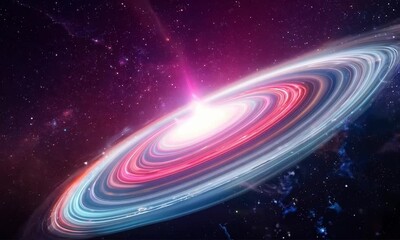 Wall Mural - Amazingly colorful galaxy in outer space, with swirling, sparkling stars, vibrant nebulae in pinks, blues, and purples, and a glowing, radiant core