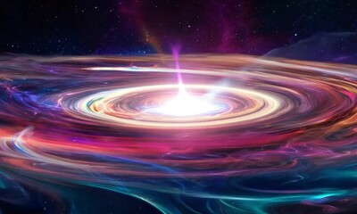 Wall Mural - Amazingly colorful galaxy in outer space, with swirling, sparkling stars, vibrant nebulae in pinks, blues, and purples, and a glowing, radiant core