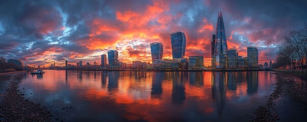 Wall Mural - London Skyline at Sunrise