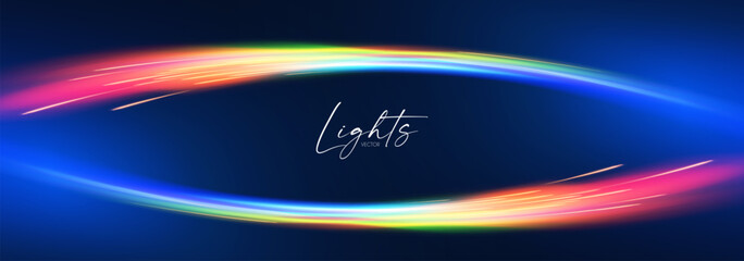 Wall Mural - Motion light effect. Shining magic background and liquid speed light.