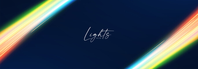 Wall Mural - Motion light effect. Shining magic background and liquid speed light.