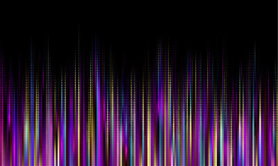 Aufkleber - Abstract halftone dotted digital technology wide background with futuristic neon light and faded effect. Cyberpunk and retrowave design for technology