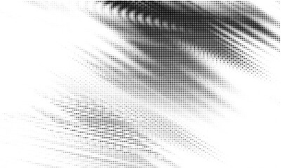 Fototapete - Diagonal abstract halftone bitmap dot effect texture modern dynamic background