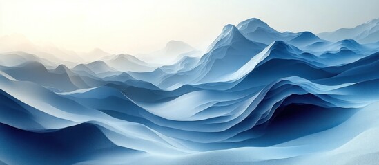 Wall Mural - Abstract Blue Mountain Landscape