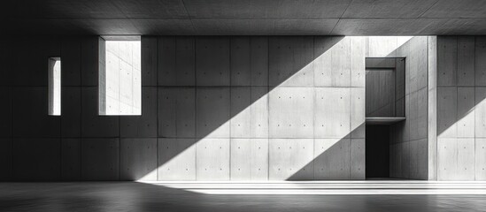 Wall Mural - Light and Shadow in a Concrete Room