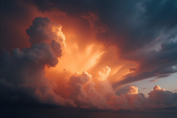 Wall Mural - dramatic storm sunset clouds skies heaven cloudscape background