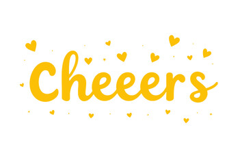 Wall Mural - Gold Cheers Lettering with Hearts