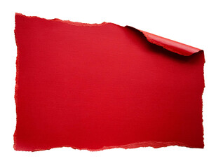 Wall Mural - Red torn out paper isolated on white background, cutout 