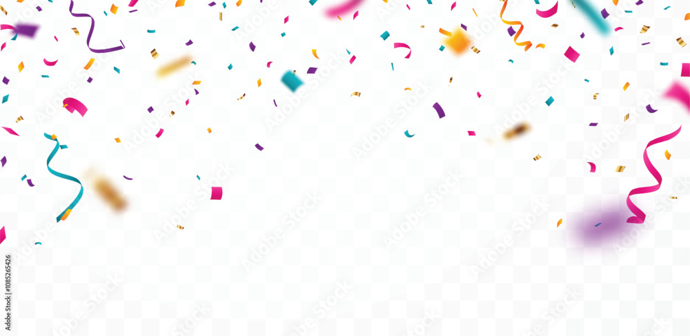 Colorful Confetti celebrations design isolated on transparent ...