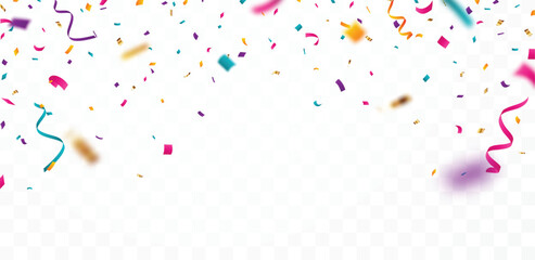 Wall Mural - colorful confetti celebrations design isolated on transparent background