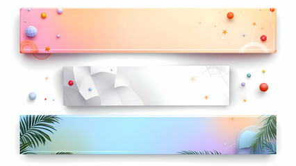 Colored web banners isolated on white