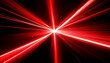 © Владимир Белобаба - Dramatic red laser beams radiate from a bright center in a dynamic display of light
