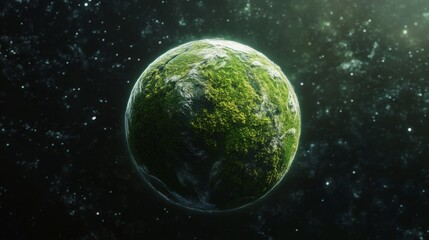 Wall Mural - a green planet with a lot of snow on it