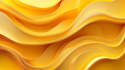 Wall Mural - 3d render of a yellow abstract background wave, abstract background 3d wave