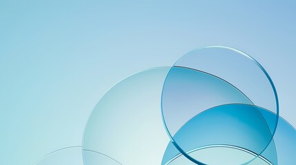 Wall Mural - Digital technology blue glass abstract sphere poster background