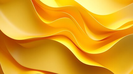 Wall Mural - 3d render of a yellow abstract background wave, abstract background 3d wave