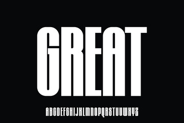 Wall Mural - modern bold condensed alphabet display font vector. great strong typeface