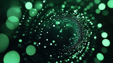 Wall Mural - abstract green light tunnel