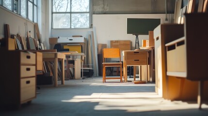 Wall Mural - Wooden Furniture in a Bright Room