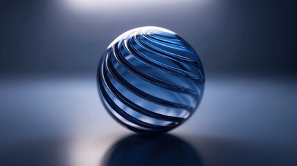 Wall Mural - blue glass sphere, abstract design