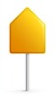 © Andrew - Blank Yellow Signpost:  A vibrant yellow blank signpost on a silver pole, perfect for your directional or informational needs.  Clean, simple, and ready for your message.